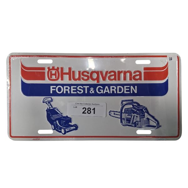 Vintage Husqvarna Forest & Garden license plate