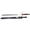 Image 1 : Vintage short sword with wooden handle & leather sheath 30" long