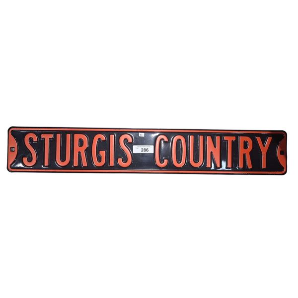 Heavy steel "Sturgis Country" sign 35"x5"