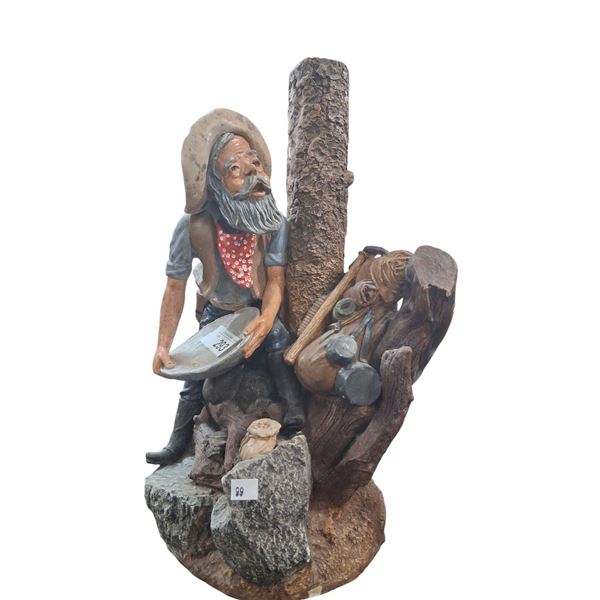 Nice resin statue of classic gold panner 17"