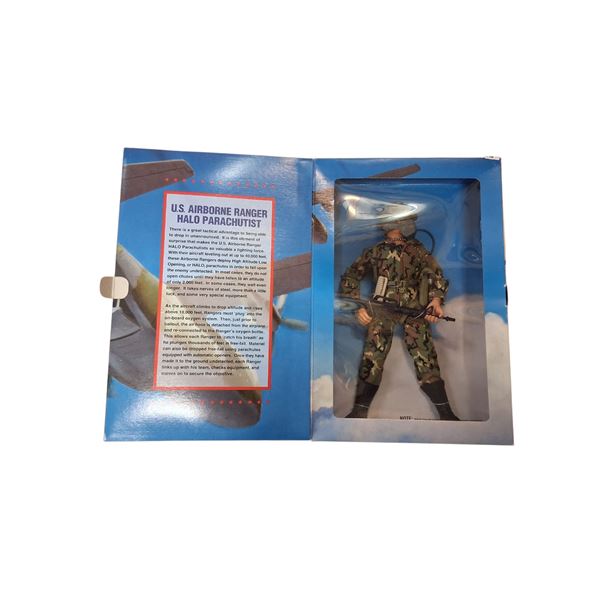 NIB 1996 limited edition GI Joe  US Airborne Ranger Halo Parachutist 13.5"