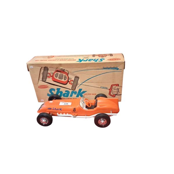 1961 Remco Shark battery U-control racing car approx 19" long w/box very nice