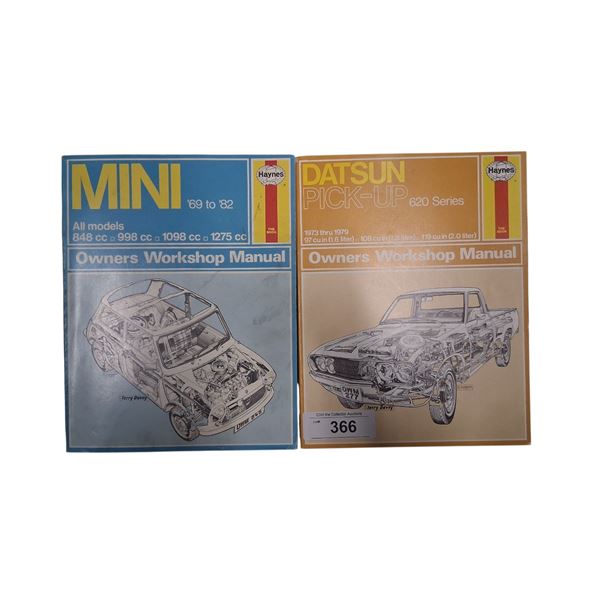 1973 Datsun Pickup Truck manual, and 69 Mini owner's workshop manual