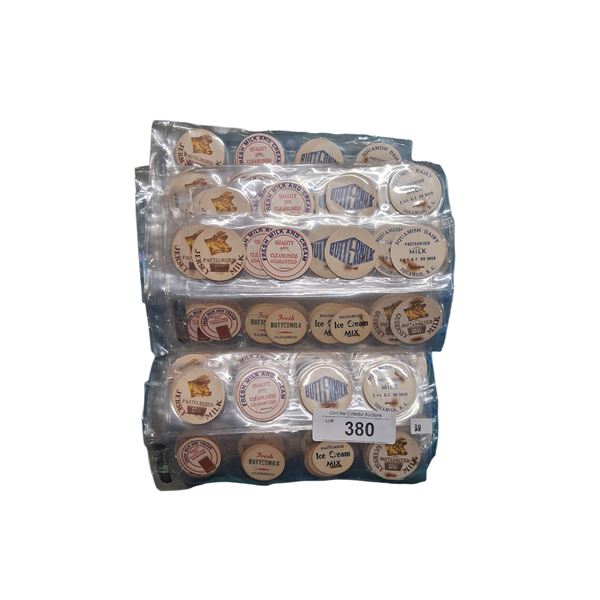 Collection of vintage milk bottle cap liners