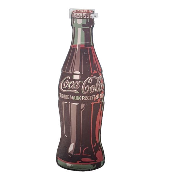 Cardboard vintage Coca-Cola bottle ad 16"x5"