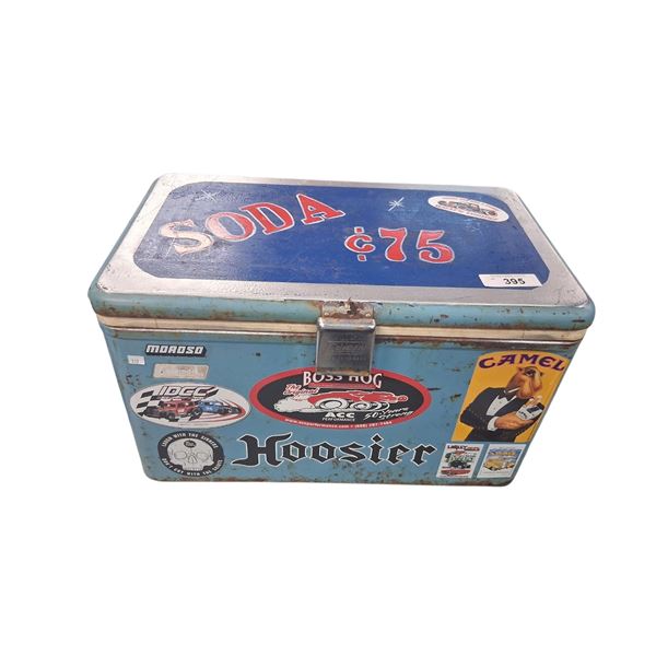 Vintage custom "Soda 75 cents" Coleman blue cooler