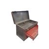 Image 3 : Vintage metal shop tool box with three drawers 19"x12"10"