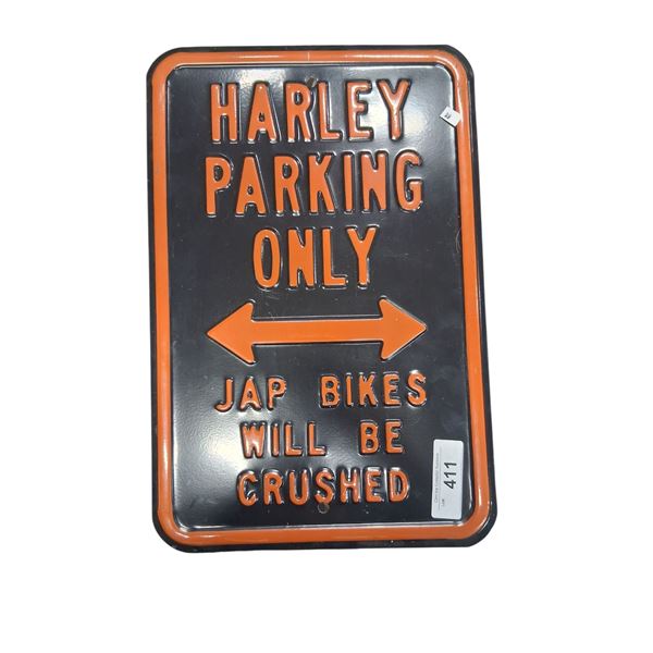 Heavy metal Harley Garage sign 18"x11"