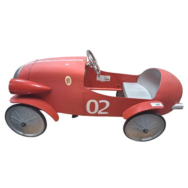 Vintage open wheel racer pedal car, steel body, Baghera 44"
