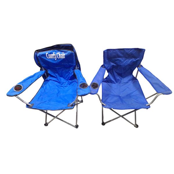 Lot of 2 canvas "Comfy chairs" with back rest