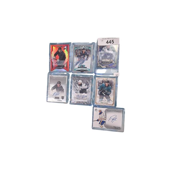 7 signed hockey cards