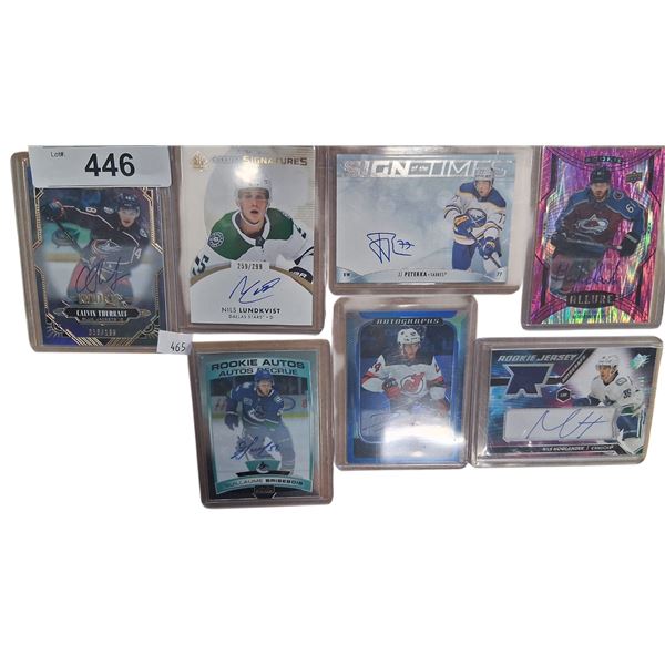 7 signed hockey cards