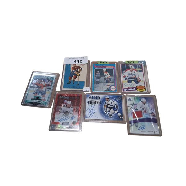 7 signed hockey cards