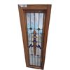 Image 1 : Framed stained glass window, slight cracks 43"x14"