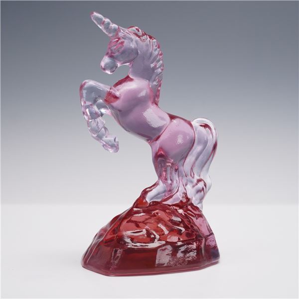 Fenton Vintage Glass Figurine Dusty Rose Unicorn
