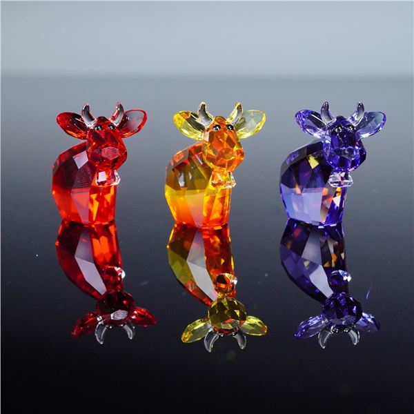 3pc Swarovski Lovlots Colorful Crystal Mini Mo Figurines