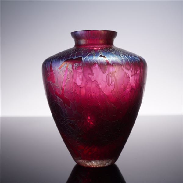 Royal Brierley Hand Blown Iridescent Vase, Studio