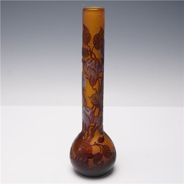 Emile Galle Style Cameo Glass Vase