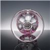 Image 6 : Cranberry Cut to Clear Crystal Wine Glass with Faceted Stem
