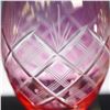 Image 4 : 4pc Set of Multicolor Cut to Clear Crystal Wine Glasses