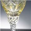 Image 5 : 4pc Set of Multicolor Cut to Clear Crystal Wine Glasses