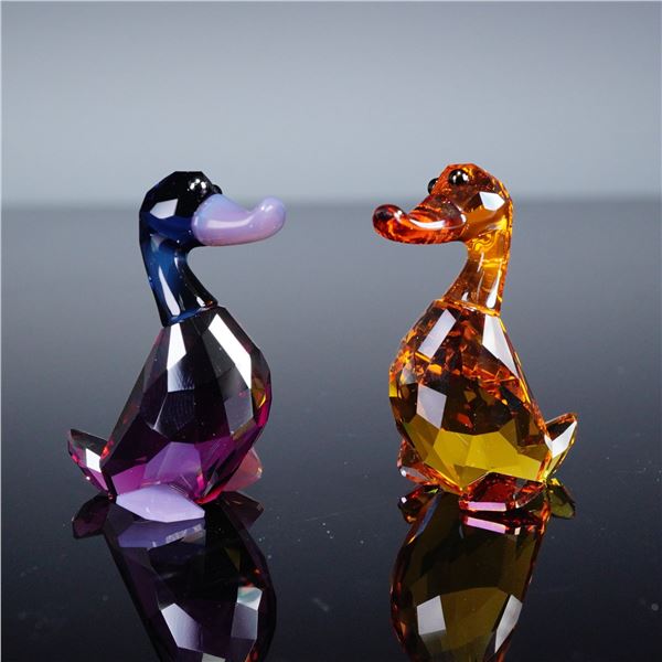 2pc Swarovski Lovlots Crystal Figurines, Lily and Luke Ducks