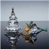 Image 1 : 2pc Swarovski Crystal Christmas Tree Figurine and Angel Ornament