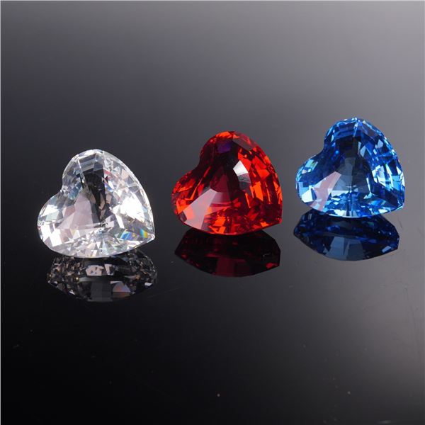 3pc Swarovski Crystal Heart Figurines, 1996-1998 SCS Renewal Gifts