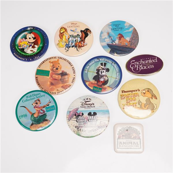 10pc Disney Collector & Event Pinback Buttons