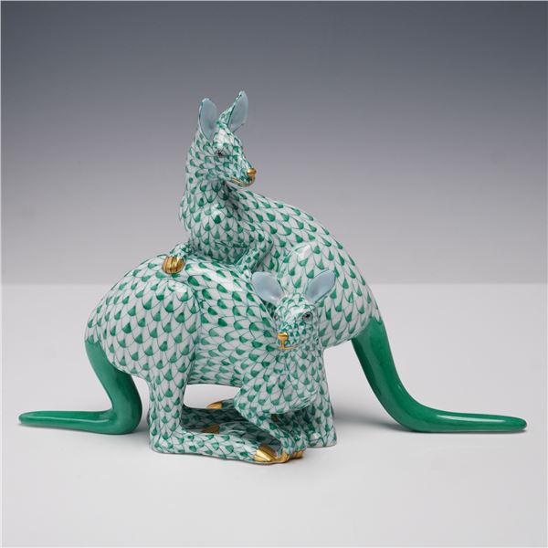 Herend Porcelain Green Fishnet Kangaroos
