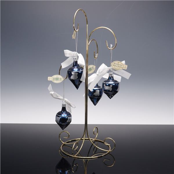 2pc Waterford Holiday Heirlooms Mini Dreidels Ornaments and Stand