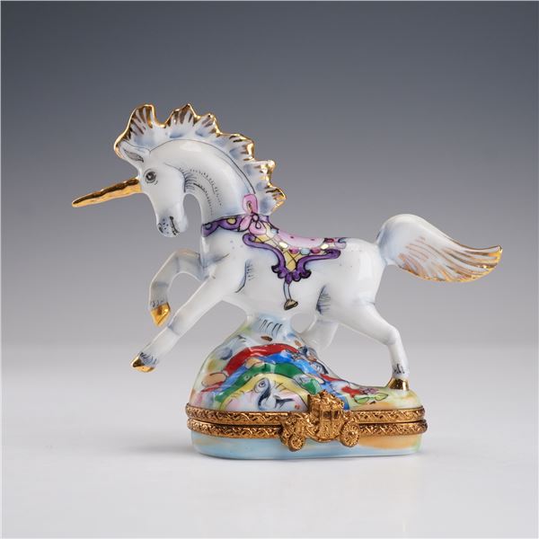 Hand Painted Unicorn Ring Box Peint Main France