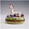 Image 1 : Limoges Ring Box Unicorn with Flowers Peint Main France Signed