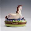 Image 2 : Limoges Ring Box Unicorn with Flowers Peint Main France Signed