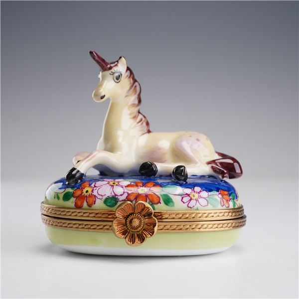 Rochard Limoges Unicorn Trinket Box
