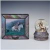 Image 1 : 2pc Slag Glass Unicorn Box & Unicorn Music Box (Imagine)