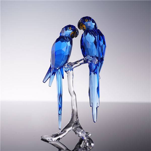 Swarovski Crystal Figurine, Hyacinth Macaws