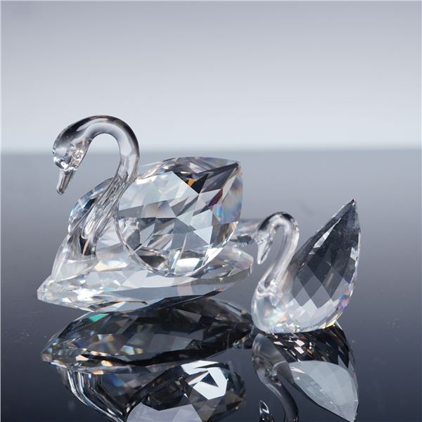 2pc Swarovski Crystal Swan Figurines