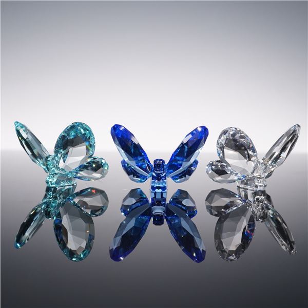 3pc Swarovski Crystal Figurines, Brilliant Butterflies