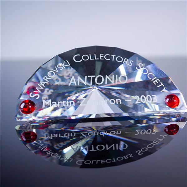 Swarovski Collectors Society Crystal Plaque, Antonio 2003