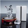 Image 9 : 4pc Swarovski Crystal 2001 Harlequin Figurine with Base, Plaque, and Pin