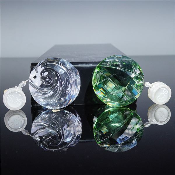 2pc Swarovski Crystal Renewal Widow Ornaments, Bamboo and Air