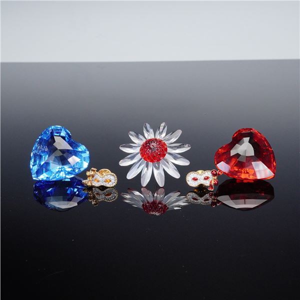 5pc Swarovski Crystal Renewal Gifts including Heart Paperweights