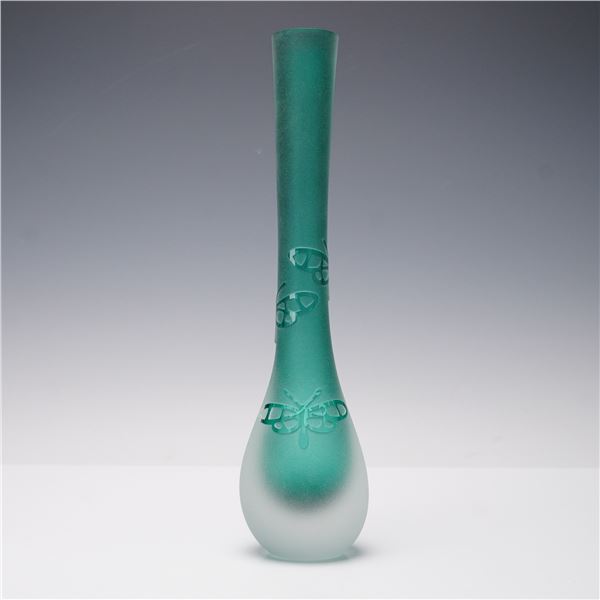 Kelsey Murphy Pilgrim Glass Emerald Cameo Vase
