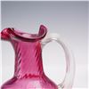 Image 4 : 4pc Cranberry Glass Vases and Pitcher