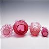 Image 6 : 4pc Cranberry Glass Vases and Pitcher