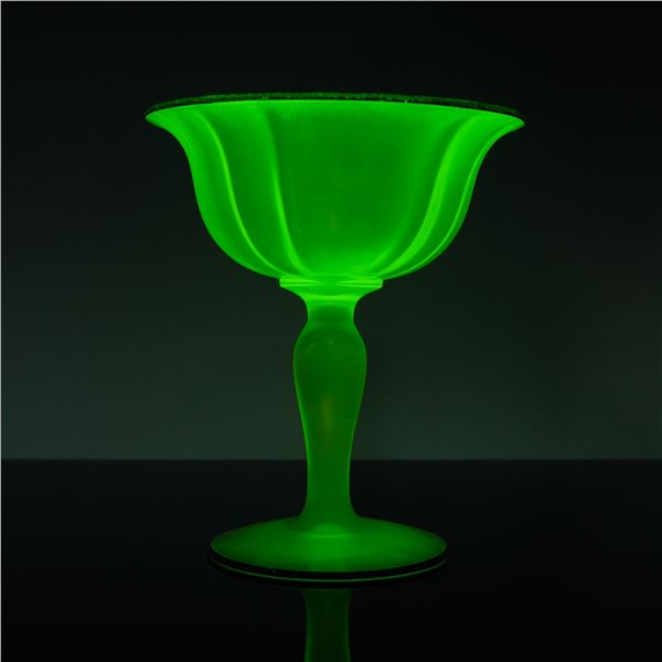 Uranium Glass Compote Bowl