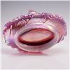 Image 4 : Fenton Iridescent Glass Basket, Lily of the Valley Pattern, Signed