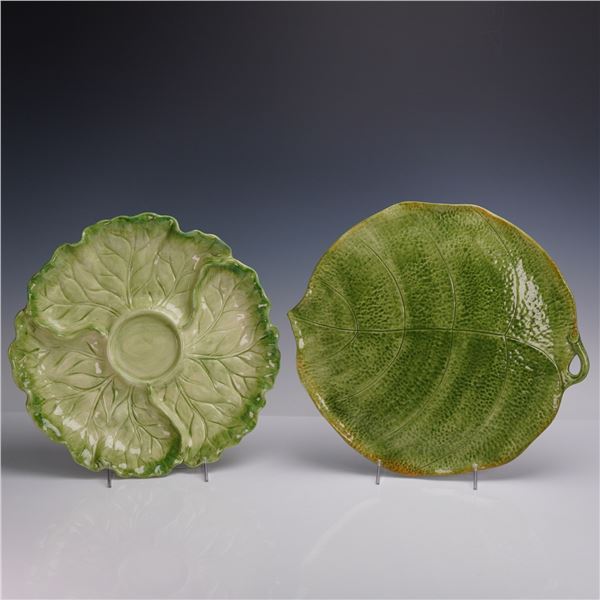 2pc Leaf Shaped Platters, Fitz & Floyd and San Marco