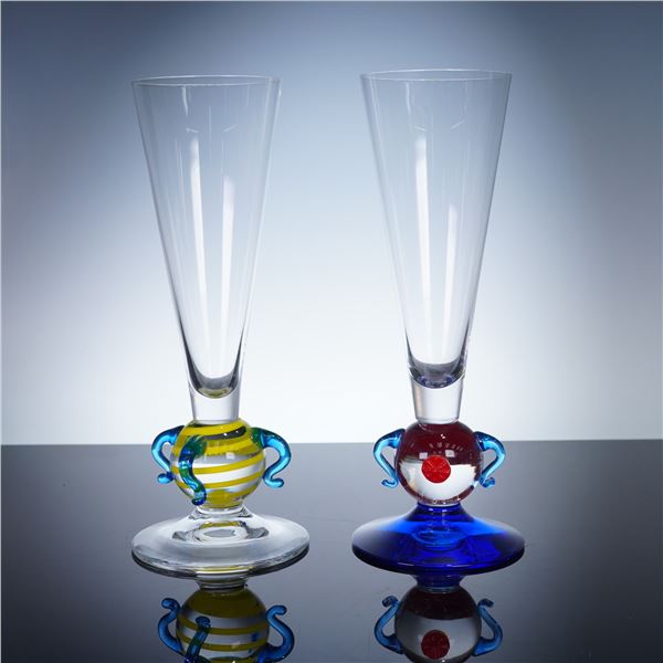 Pair of Orrefors Water Goblets, Orlando